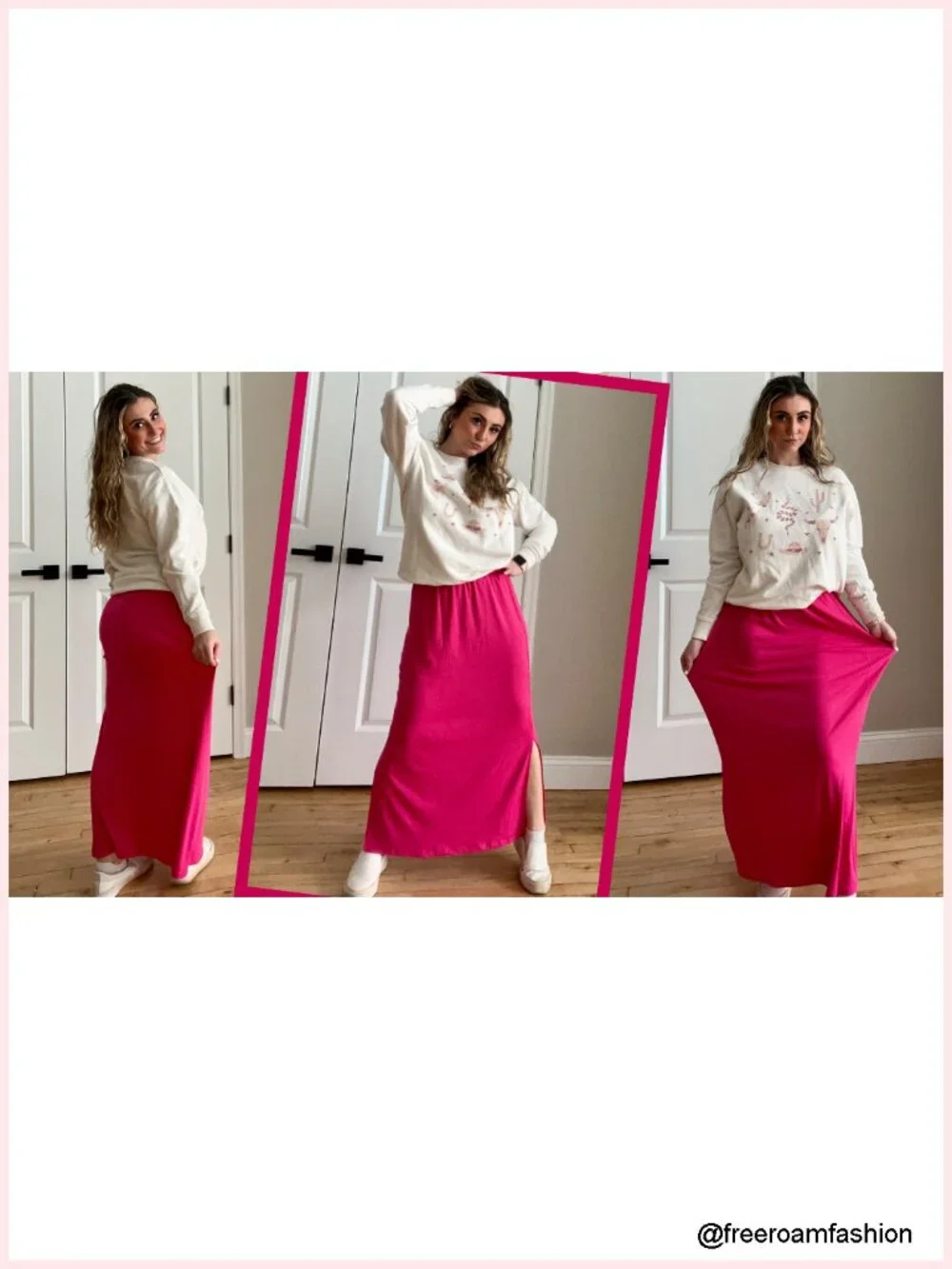 Maxi Skirt Side Slit Elastic High Waisted Long Skirt Summer